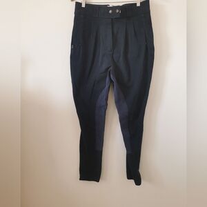 Equestrian Vintage Mountain Horse Velvet Retro Blue Horse Buttons S32 Pants